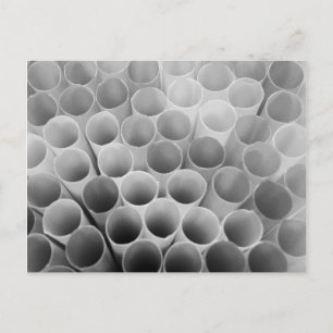 Black and White Bendy Straws Postcard
