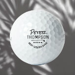 Black and White Best Golfer Golf Balls<br><div class="desc">Personalized golfball for a stylish golf player...  a simple and elegant design with his name and custom words 'BEST GOLFER EVER"... </div>