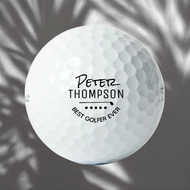 Black and White Best Golfer Golf Balls (Creator Uploaded)