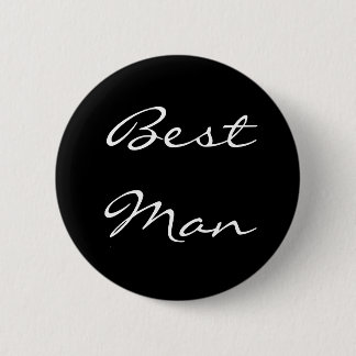 Black and White Best Man Button