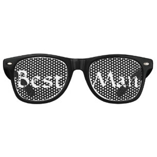Black and White Best Man Fun Bachelor Party Retro Sunglasses