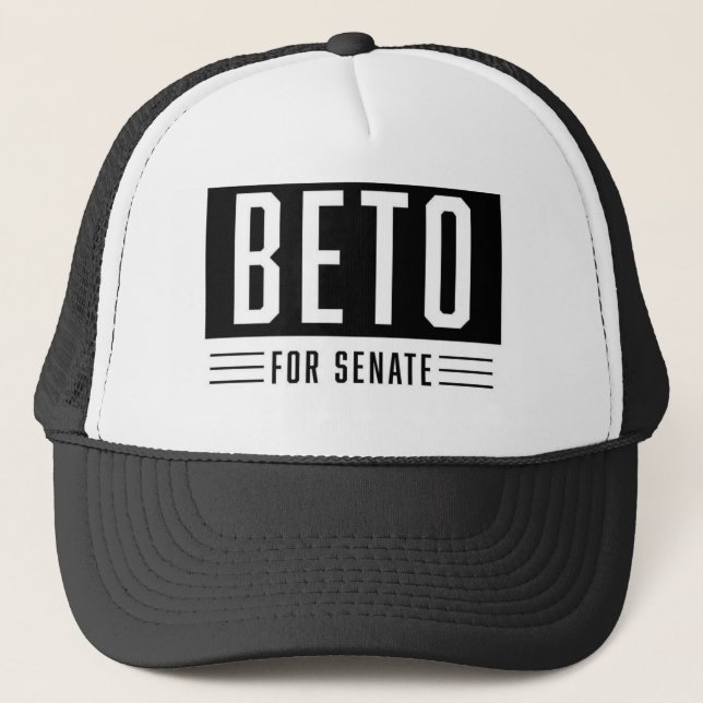 Black and White BETO for Senate Trucker Cap (Front)