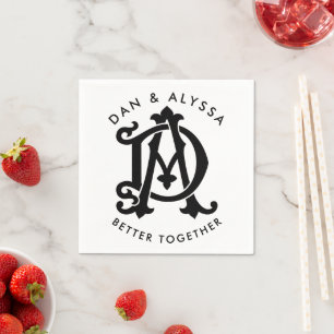 Black and White Better Together Napkin