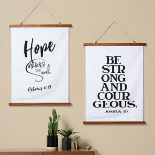 Black and White Bible Verse Set of two Hanging Tapestry