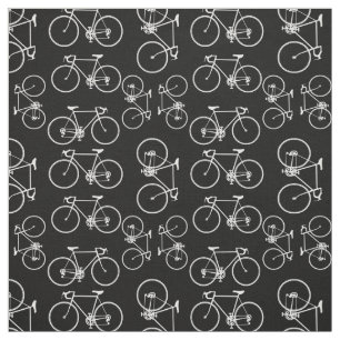 Black and white bicycle pattern fabric