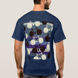 black and white bicycles and stripes T-Shirt