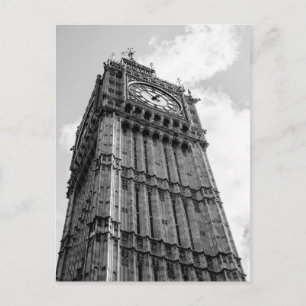 Black and White Big Ben Photograph, London Postcard