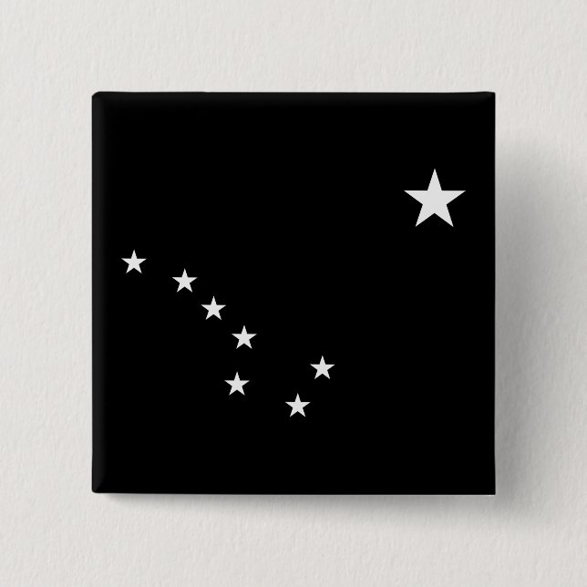 Black and White Big Dipper 2 Inch Square Button (Front)