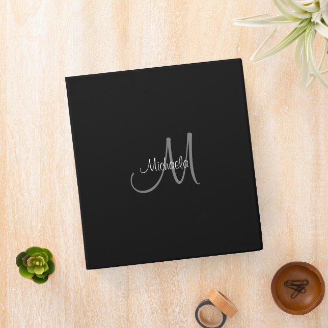 Black And White Binders Initial Letter Monogram (In Situ)