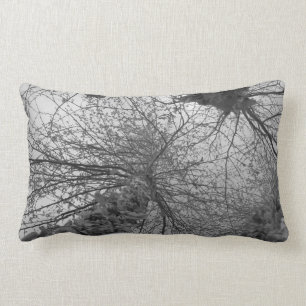 Black and White Birch Tree Lumbar Pillow