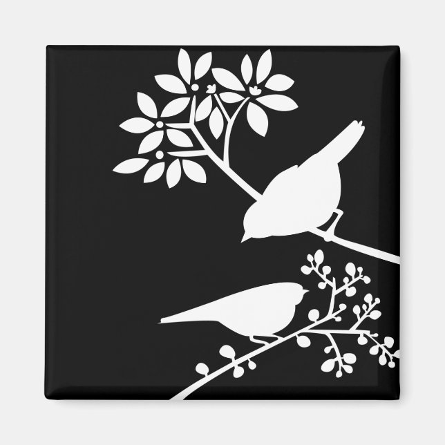 Black and White Birds Magnet (Front)