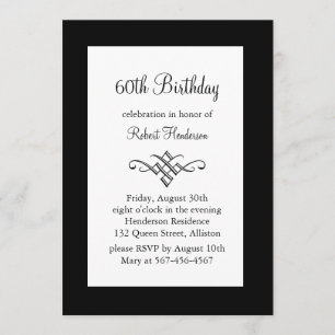 Black and White Birthday Invitation