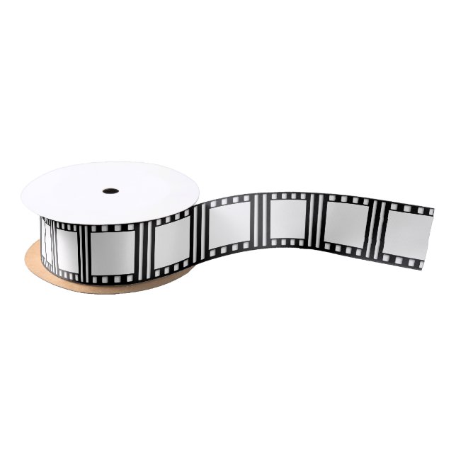 Black and White Blank Cinema Movie Frame Template Satin Ribbon (Spool)