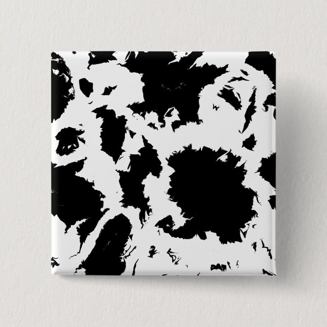 Black And White Blobs 2 Inch Square Button (Front)