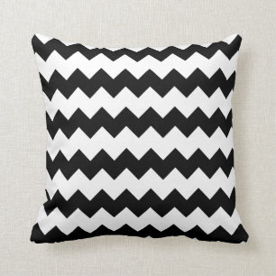 Black and White Block Chevron Pillow
