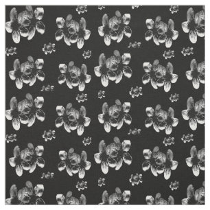 Black And White Blossom Pattern, Fabric