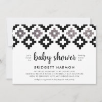 Black and White Boho Aztec Baby Shower