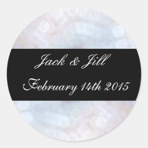 Black and White Bokeh effect Wedding stickers