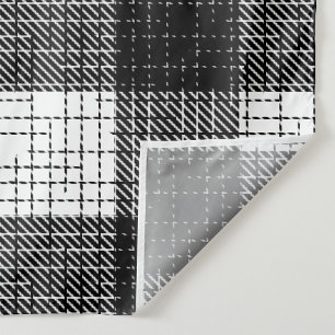 Black and White Bold Checkered Plaid Design  Fabric