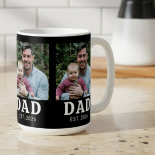 Black And White Bold Dad Established Coffee Mug