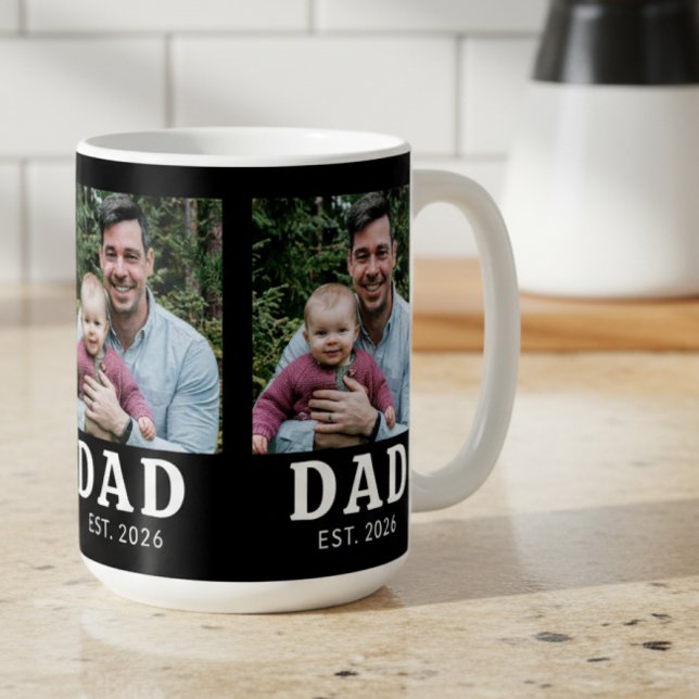 Black And White Bold Dad Established Coffee Mug (Creator Uploaded)