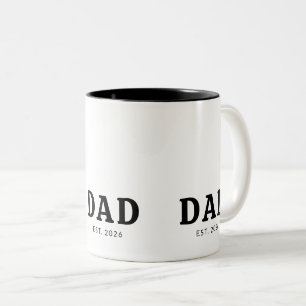 Black And White Bold Dad Established Two-Tone Coffee Mug