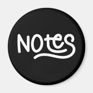 Black and White Bold Handwriting Notes Typography Magnet