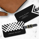 Black and White Bold Minimalist Geometric Luggage Tag<br><div class="desc">Stand out from all the other luggage at the baggage claim with this bold black and white bag tag featuring a minimalist geometric design. Personalize this tag with your information and for more options such as to change the font and it's size click the "Customize it" button. *Please note that...</div>