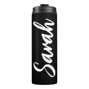 Black and White Bold Personalized Thermal Tumbler