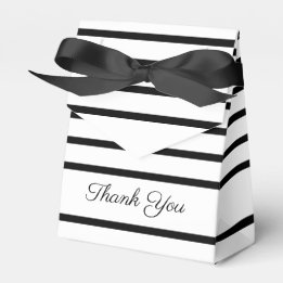 Black And White Bold Stripe Wedding Favour Favor Box