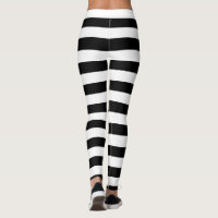 Black and White Bold Striped Leggings