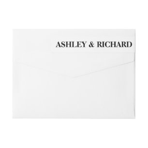 Black and white bold typography wedding wrap around label