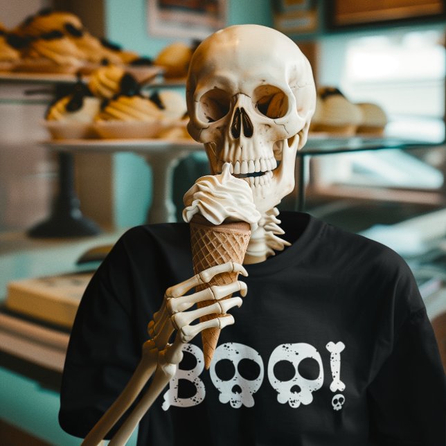 Black and White Bony Skull Boo Tri-Blend Shirt (Black and White Bony Skull Boo Tri-Blend Shirt)