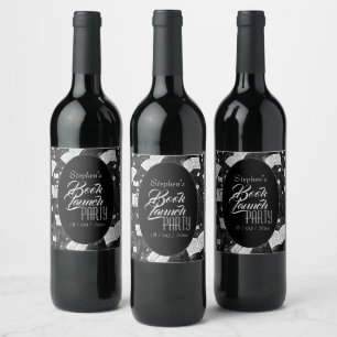 Black And White Book Launch Party Wine Label