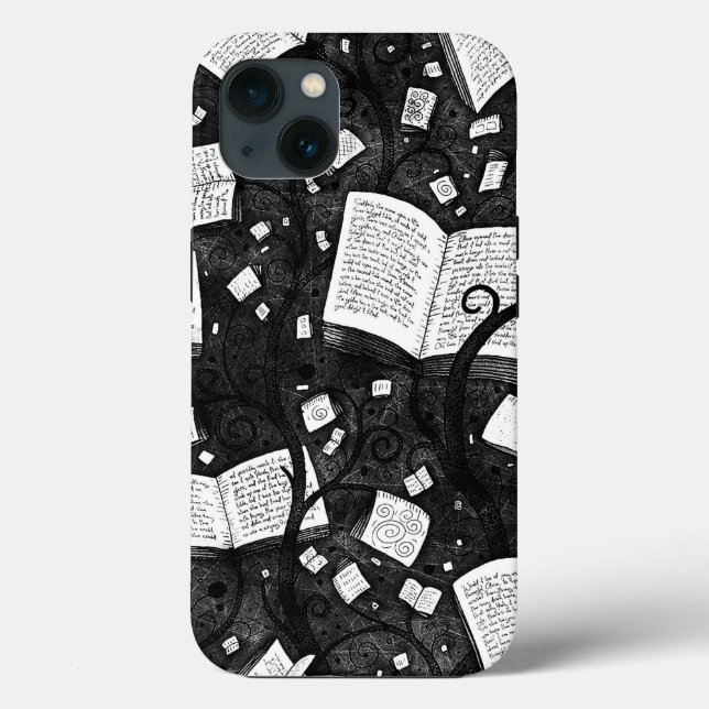 Black And White Books Background Case-Mate iPhone Case (Back)