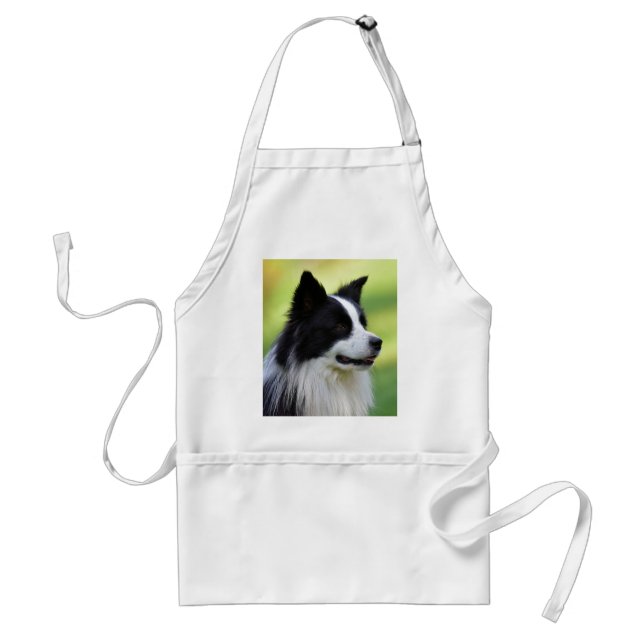 Black and White Border Collie Dog Standard Apron (Front)