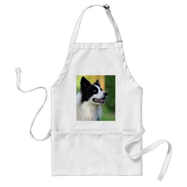 Black and White Border Collie Dog Standard Apron (Front)