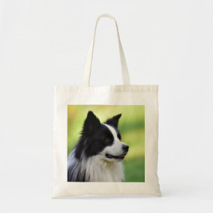 Black and White Border Collie Dog Tote Bag