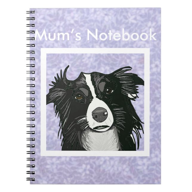 Black and White Border Collie Notebook (Front)