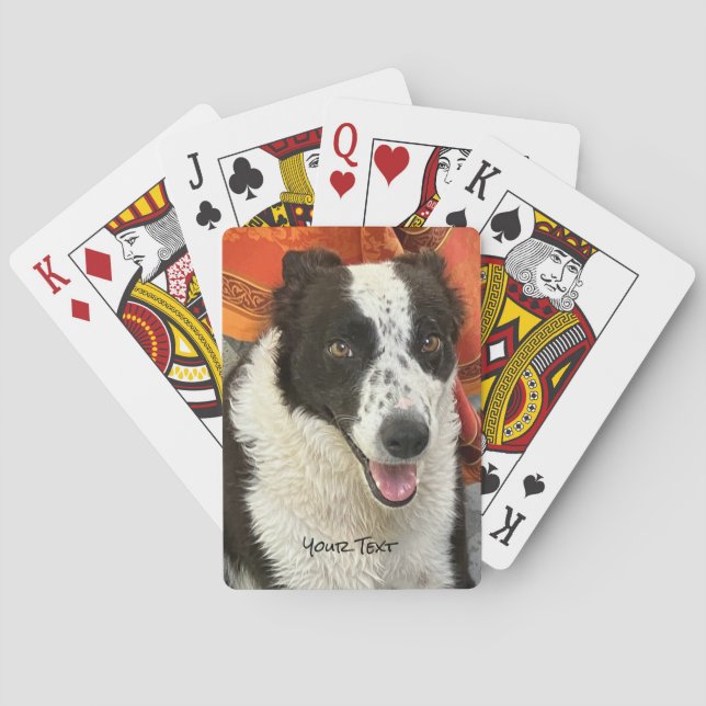 Black and White Border Collie Playing Cards (Back)
