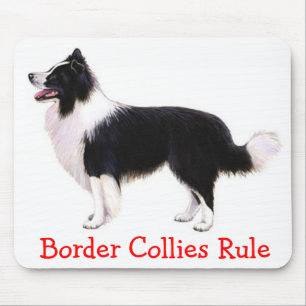 Black And White Border Collie Puppy Dog Mouse Pad