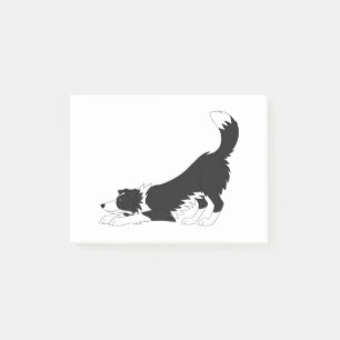 Black and White Border Collie Yoga Post-it Notes