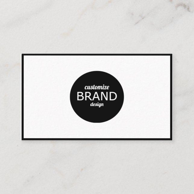  Black and White Border Minimalist Professional Business Card (Front)