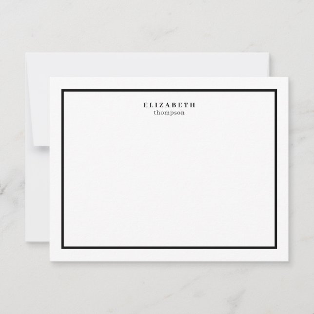 Black and White Border Modern Simple Card (Front)