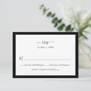Black and White Border RSVP Card