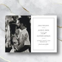 Black and White Border Wedding Save The Date