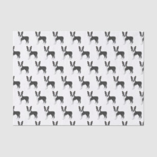 Black And White Boston Terrier Cartoon Dog Pattern Tissue Paper