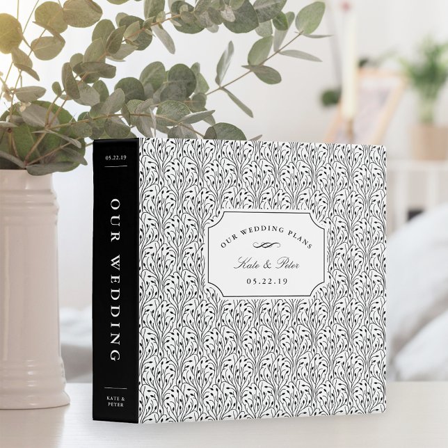 Black and White Botanical Wedding Planning Binder (Creator Uploaded)