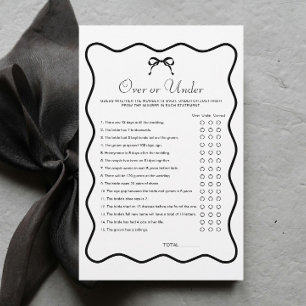 Black and White Bow Bridal Shower Over Under Game