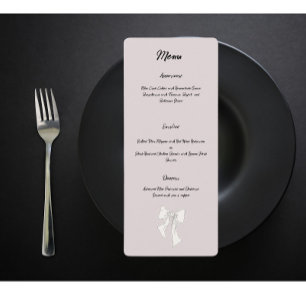 black and white bow  menu